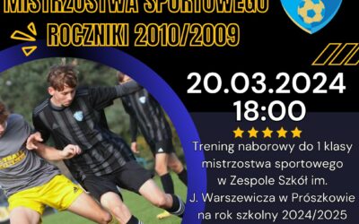 Trening naborowy do klasy Mistrzostwa Sportowego